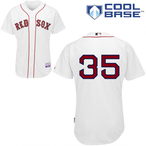 Burke Badenhop #35 MLB Jersey-Boston Red Sox Men's Authentic Home White Cool Base Baseball Jersey
